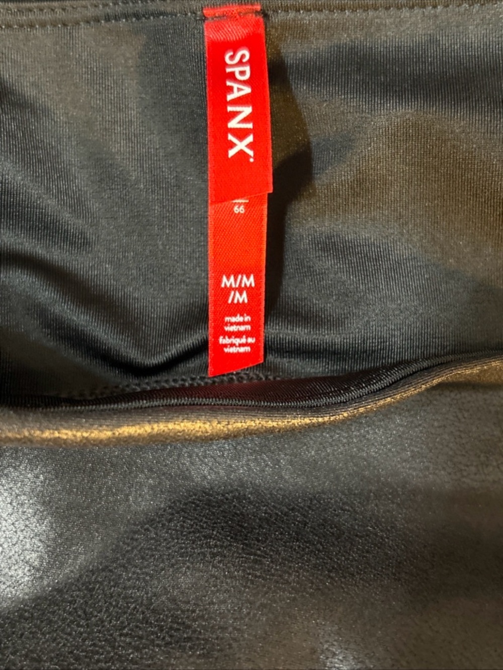 NWT SPANX Faux Leather Leggings Size M Medium Black Slimming 2437 - Picture 7 of 11